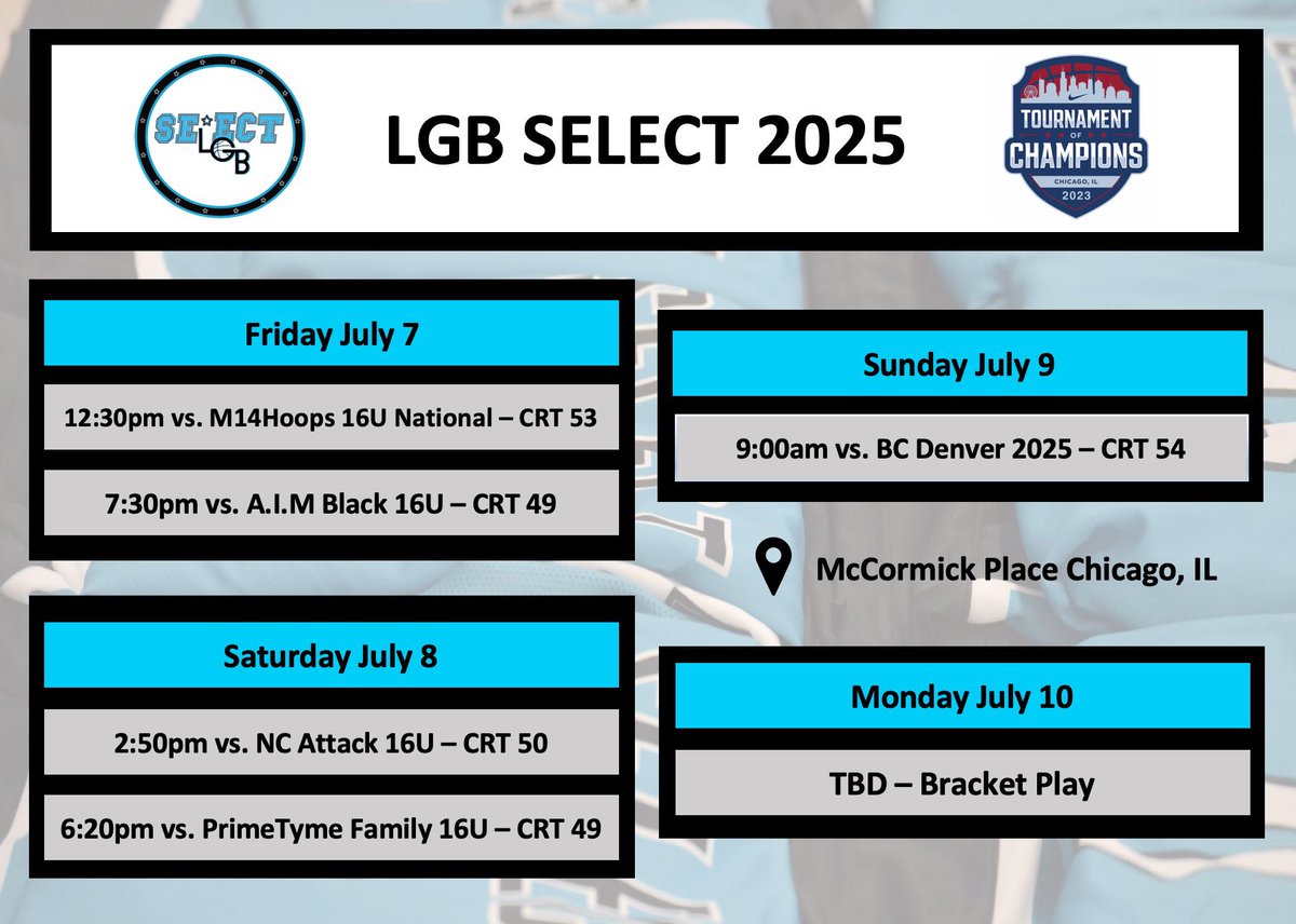 LBGbasketball's tweet image. Today is the day!!! #LGBSelect2024 &amp;amp; #LGBSelect2025 will be competing this week in the Nike TOC Chicago! Coaches, come check us out!! 👀 
Let's goooooo Select!!!

Schedules &amp;amp; Rosters 👇👇👇
#HWNL