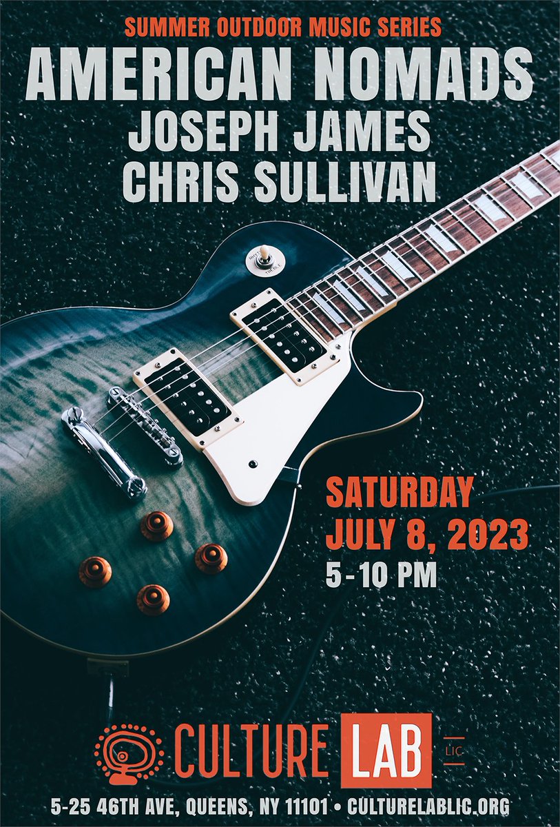 american_nomads's tweet photo. Tomorrow!

@CultureLabLIC

5pm - #ChrisSullivan 
6:30pm - @josephjamesnyc  
8pm - #AmericanNomads

#culturelablic #outdoormusic #concert #freeconcert #nycevents #itsinqueens #LIVEatculturelablic #josephjamesnyc https://t.co/jdDCYDRFGf