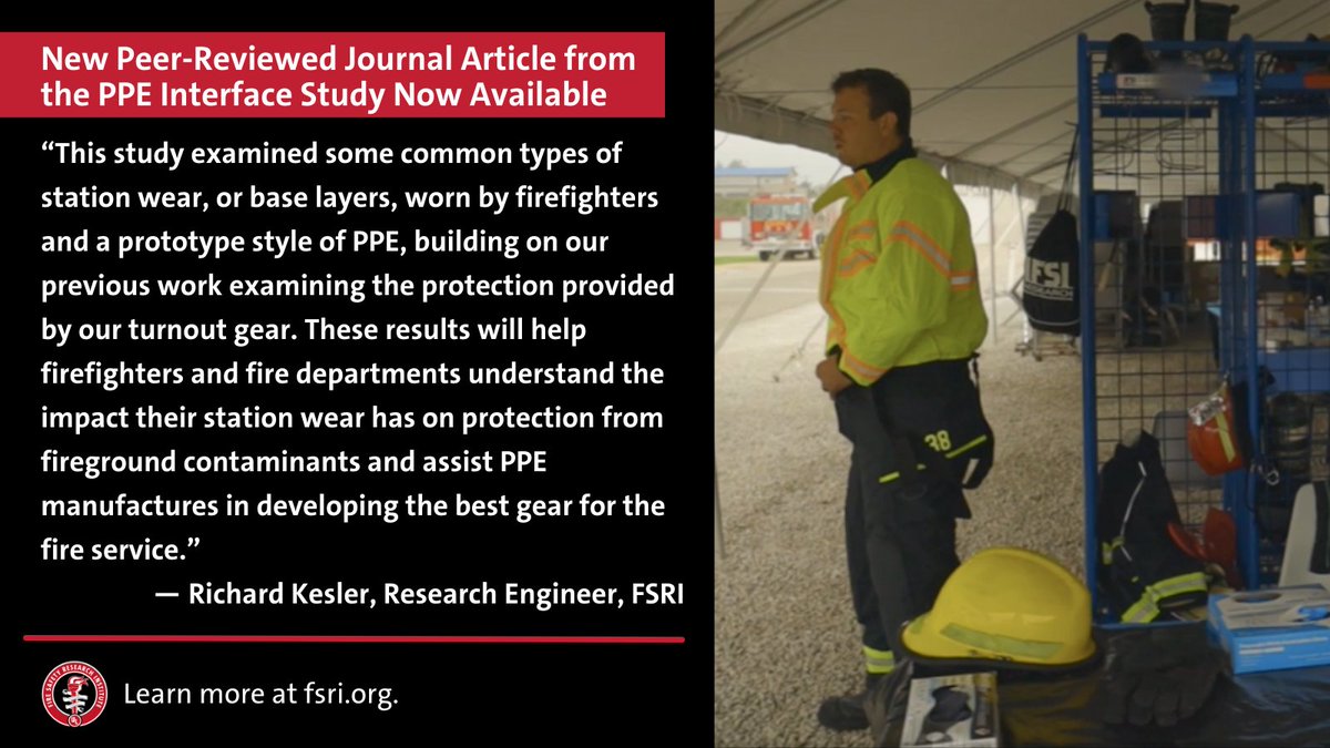 Our collaborative research with @NIOSH @IFSIresearch @SkidmoreCollege led to a published article in @IJERPH_MDPI to answer questions about how the design of PPE, what is worn underneath it, and removal methods may impact protection. mdpi.com/1660-4601/20/1…