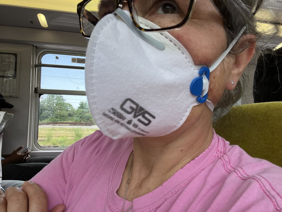 MoreauGabarain's tweet photo. New trip. New mask. N99. Takes some time to position but comfortable and I feel the N99ness. At airport water from my breathing a bit condensing directly on my skin. Very confortable on nose. I slept with it on the plane about 4 hours.  
Not easy for eating. Used other mask.  Not recommended for people taking mask on and off, in a hurry, not methodical (trained) at mask fitting. Maybe depends on the face too.