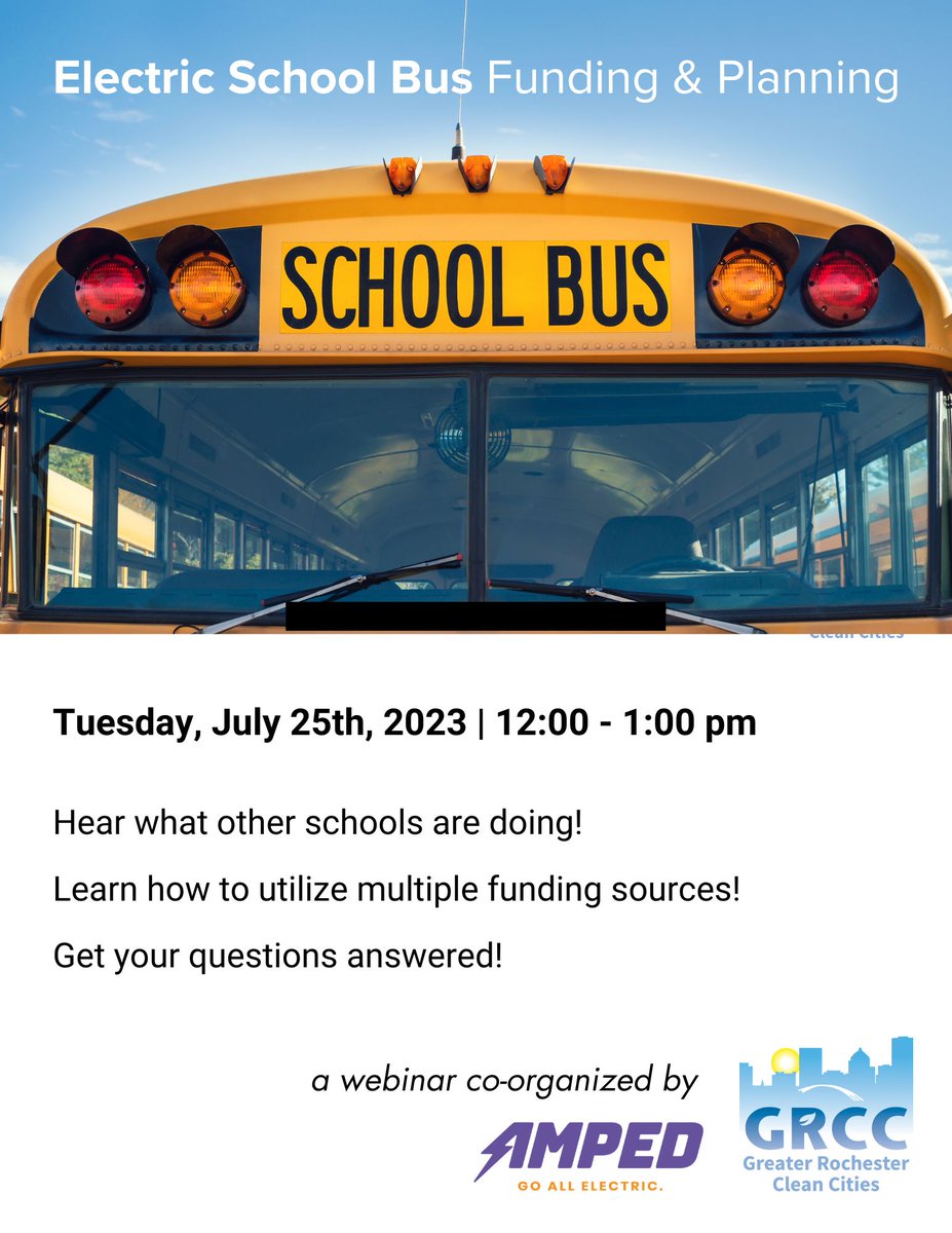 Are you a transportation director, manager, or driver for a school district? Join our webinar on July 25th! Register here: go.ampedproject.org/amped-webinar-…