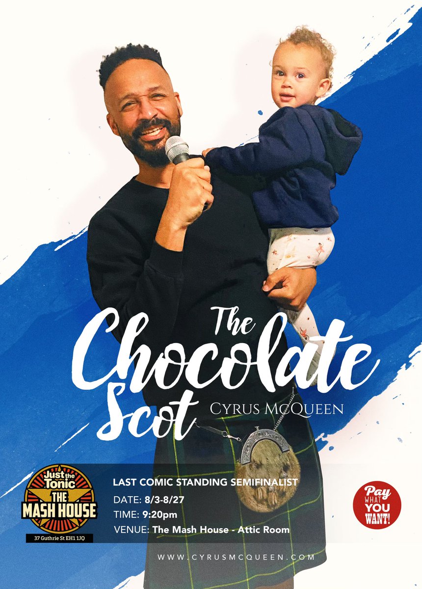 It’s official! Tickets to my @edfringe show The Chocolate Scot are now on sale! To all my UK peeps and all my peeps who’ll be in the UK in August, come enjoy my Fringe Festival debut! 🏴󠁧󠁢󠁳󠁣󠁴󠁿 #FringeFestival #TheChocolateScot 

tickets.edfringe.com/whats-on/choco…