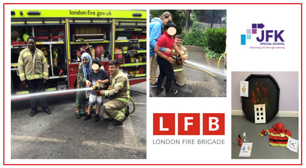 A big thank you to <a href="/LondonFire/">London Fire Brigade</a> for visiting our North Woolwich site this week as part of Careers Week! Pupils absolutely loved exploring the fire truck and shooting the hose. Pupils then enjoyed an Attention Autism session exploring the topic of fire and safety equipment. 🚒🧯