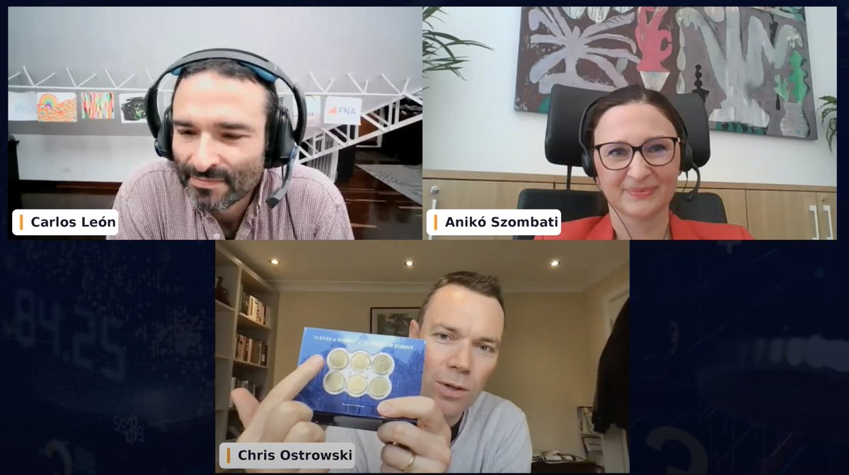 It was great fun to talk about the <a href="/MNB_Hungary/">Magyar Nemzeti Bank</a>'s approach to CBDC testing and the work we're doing <a href="/SODApublicmoney/">SODA - Public Digital Money</a>. In this picture I show how the NFTs can mimic a form of value, allowing the MNB to test and deploy with blockchain technology.

youtube.com/watch?v=Uqn1l5…
<a href="/cleonrin/">Carlos León</a>
