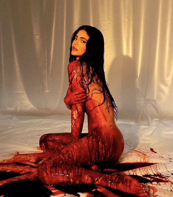 Vision4theBlind's tweet image. Kylie Jenner blood ritual