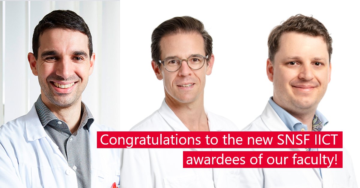 Two Investigator Initiated Clinical Trial Grants from @snf_ch for the Medical Faculty of @unibern. 🥂Congratulations to @retoauer, @RaberLorenz, and @DavidSeiffge for this big success. Here is a summary of their projects addressing important unmet needs: medizin.unibe.ch/research/index…