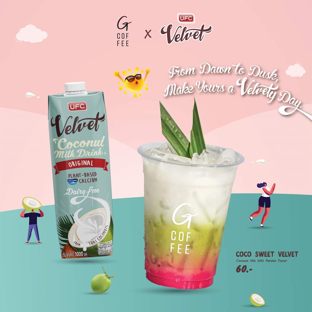 gcoffeebkk's tweet photo. Have a Velvety Day
อร่อยและสุขภาพดีไปกับ UFC Velvet และ G Coffee
🥥Black Coco Refreshers : กาแฟน้ำมะพร้าว
🥥Coco Sweet Velvet : เครื่องดื่มน้ำนมมะพร้าว และะไซรัปใบเตย
🥥Refreshing Coco : น้ำมะพร้าว พร้อมเนื้อมะพร้าวและวุ้นมะพร้าวน้ำหอม
#UFC #gcoffeebkk #gcoffee #ufcvelvet https://t.co/nmmssK9wGv