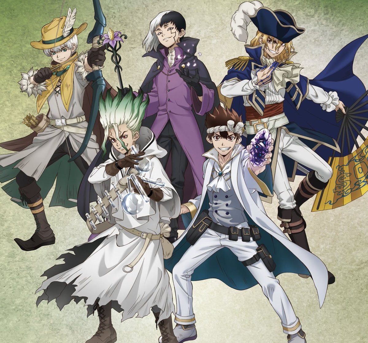 Dr. Stone AU where everything is the same except that when Senku "I-will-beat-fantasy-with-science" Ishigami gets revived, it is in a fantasy world and since he doesn't have any special/magical abilities, he has to use science to survive (which often gets mistaken as magic)