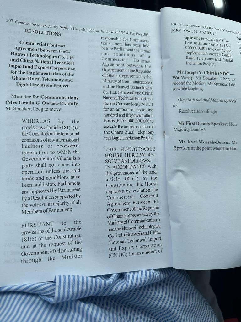 UrsulaOw's tweet photo. Ablakwa, please produce the contract you claim I signed without PPA approval. This is the only RTP contract I have signed, approved by Parliament https://t.co/KS1cfFxafz