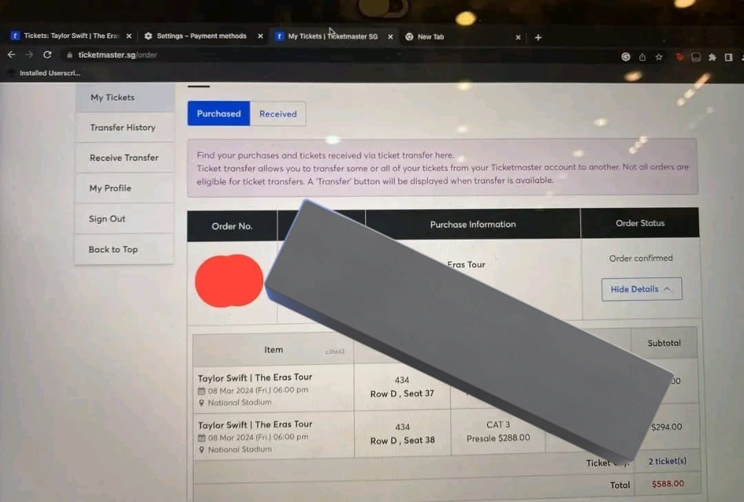 BloodPrncss's tweet photo. Guys don’t fall for this scammer!!! 
Already transferred money to him and got blocked! 

He will keep deleting his post and retweeting it 

#TaylorSwiftTheErasTourSG #TheErasTourSG #SingaporeTSTheErasTour https://t.co/IWGHcXinFt