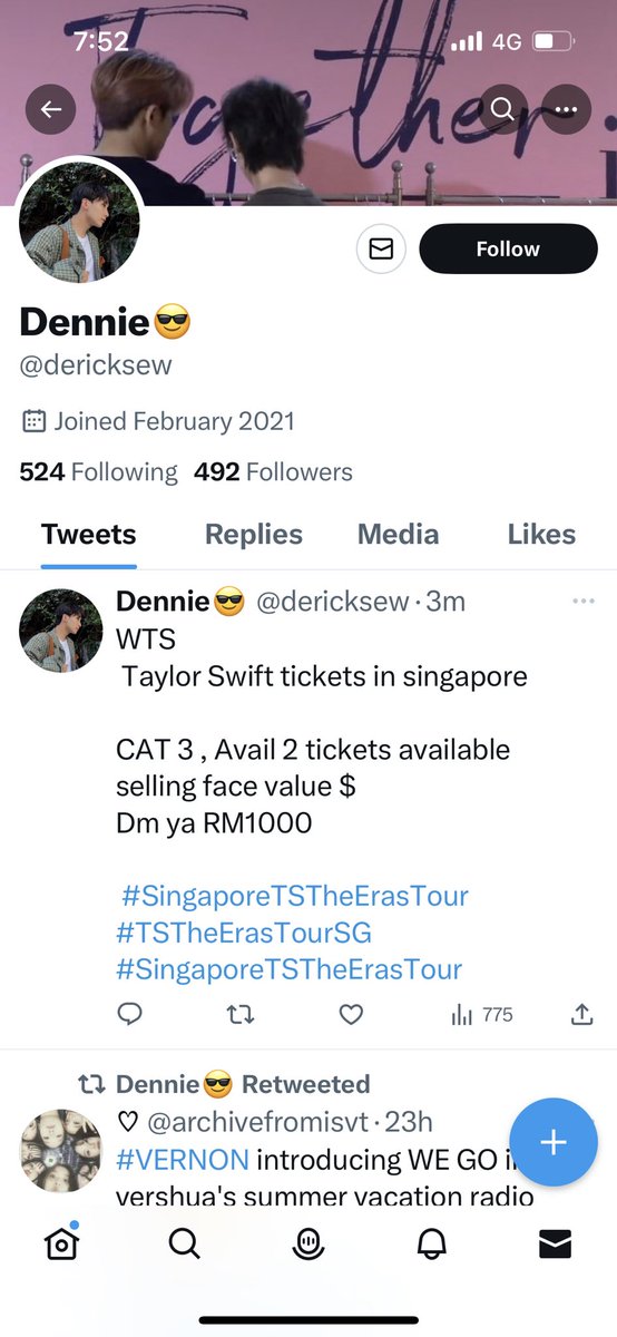 BloodPrncss's tweet photo. Guys don’t fall for this scammer!!! 
Already transferred money to him and got blocked! 

He will keep deleting his post and retweeting it 

#TaylorSwiftTheErasTourSG #TheErasTourSG #SingaporeTSTheErasTour https://t.co/IWGHcXinFt