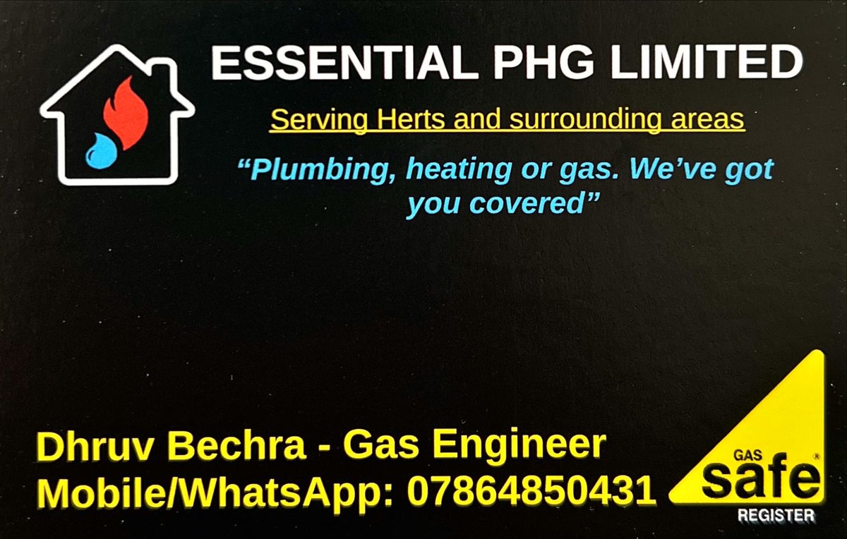EssentialPHG's tweet photo. The new Business card… We’re Gas Safe Registered! 💪🏽👨🏽‍🔧 #gassafe #gassaferegistered #gasengineer #localbusiness https://t.co/zzZwjRjeZm