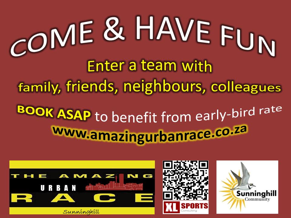 Don't forget to get your teams registered by the 15 July to benefit from the early bird rate! Invite your friends, your family, your work colleagues, your neighbours, your neighbours neighbours 😊 Click on the link below for more info & T's & C's amazingurbanrace.co.za