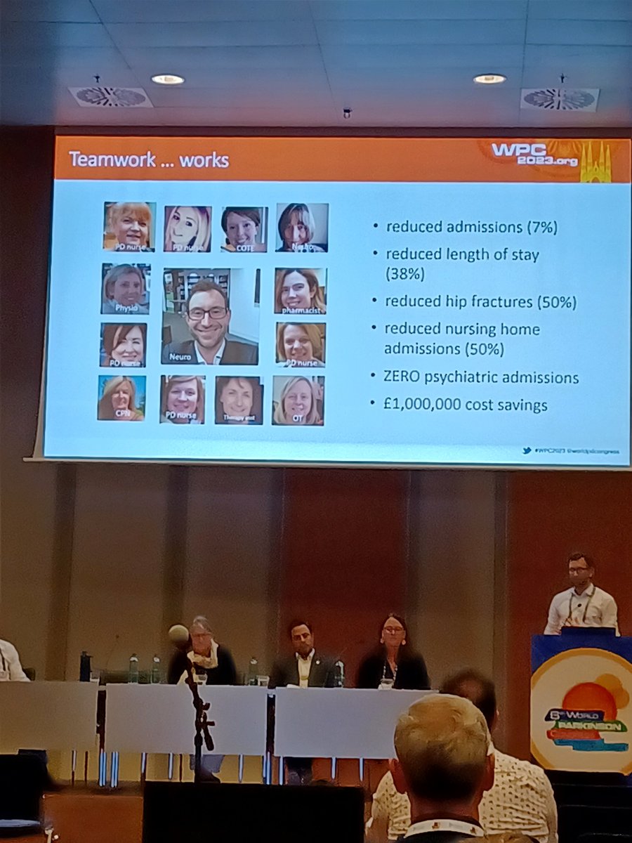 ParkinsonsEN's tweet image. On the final day of #wpc2023 we&apos;re hearing from the fantastic Dr Neil Archibald on communicating within the #Parkinsons care system as he shares learning from his service&apos;s MDT.

His key takeaways are &quot;talking takes time&quot; and when developing a service, &quot;trust your instincts&quot; 👏