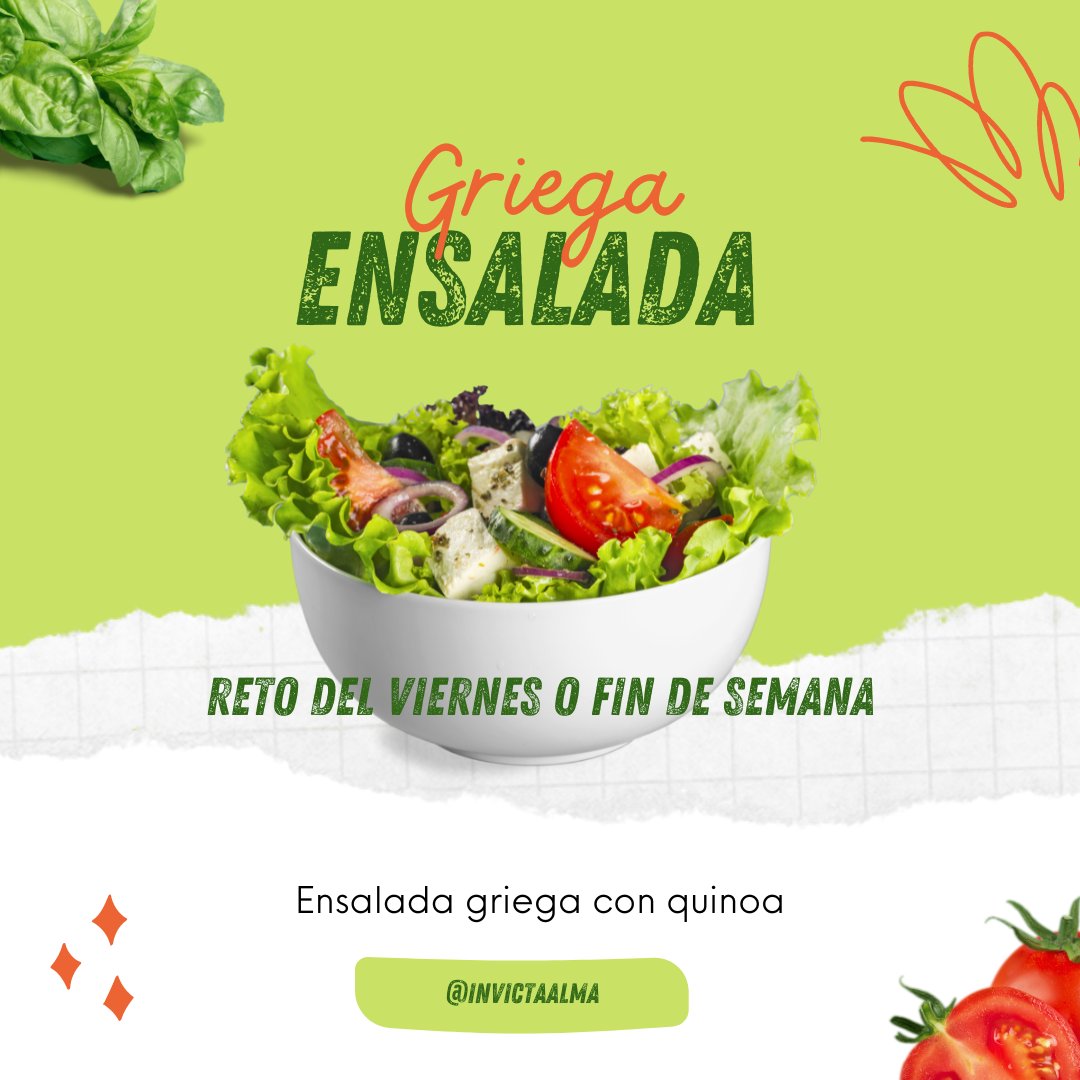 invictaalma's tweet photo. Desafío del Fin de Semana: Receta Saludable. 
Prueba esta deliciosa receta de ensalada griega con quinoa. Es nutritiva, fácil de hacer y perfecta para el verano. 
Comparte tu plato #reto https://t.co/Vhok0NXeA6