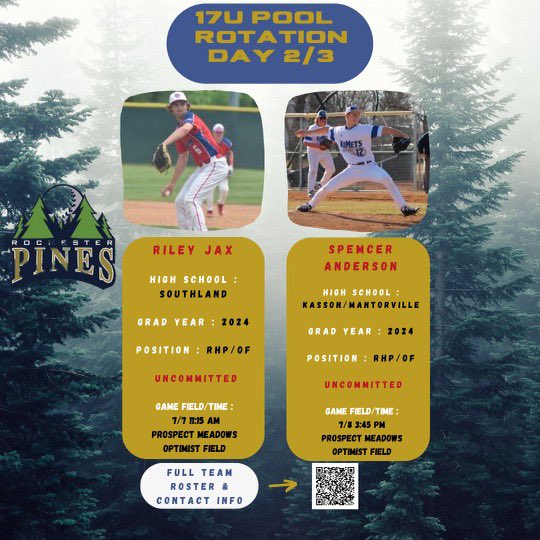 Day 2 &amp; 3 Starters for WWBA North Championship 🌲