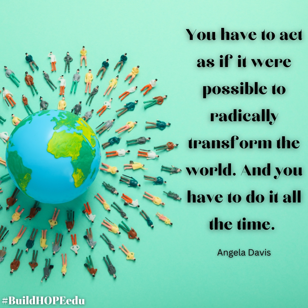 NowakRo's tweet photo. "You have to act as if it were possible to radically transform the world. And you have to do it all the time."
-Angela Davis

Anything is possible.
You have the key.
Make a difference.
Transform the world.

#BuildHOPEedu #bekindEDU #CodeBreaker #FitLeaders #edchat #JoyfuLeaders https://t.co/KmUoNDPBuD