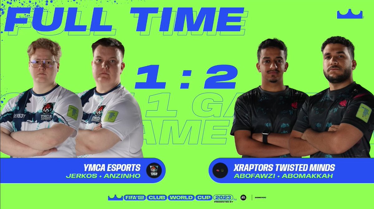 Päivän ensimmäinen peli päättyi niukkaan tappioon. Paikkoja ei ollut tarjolla ylenpalttisesti, mutta vastusta upotti yhen enemmän. 
1-2
Vs. XRaptors Twisted minds  

  #FeCWC <a href="/FIFAe/">FIFAe</a> #ymcaesports #ymcatampere