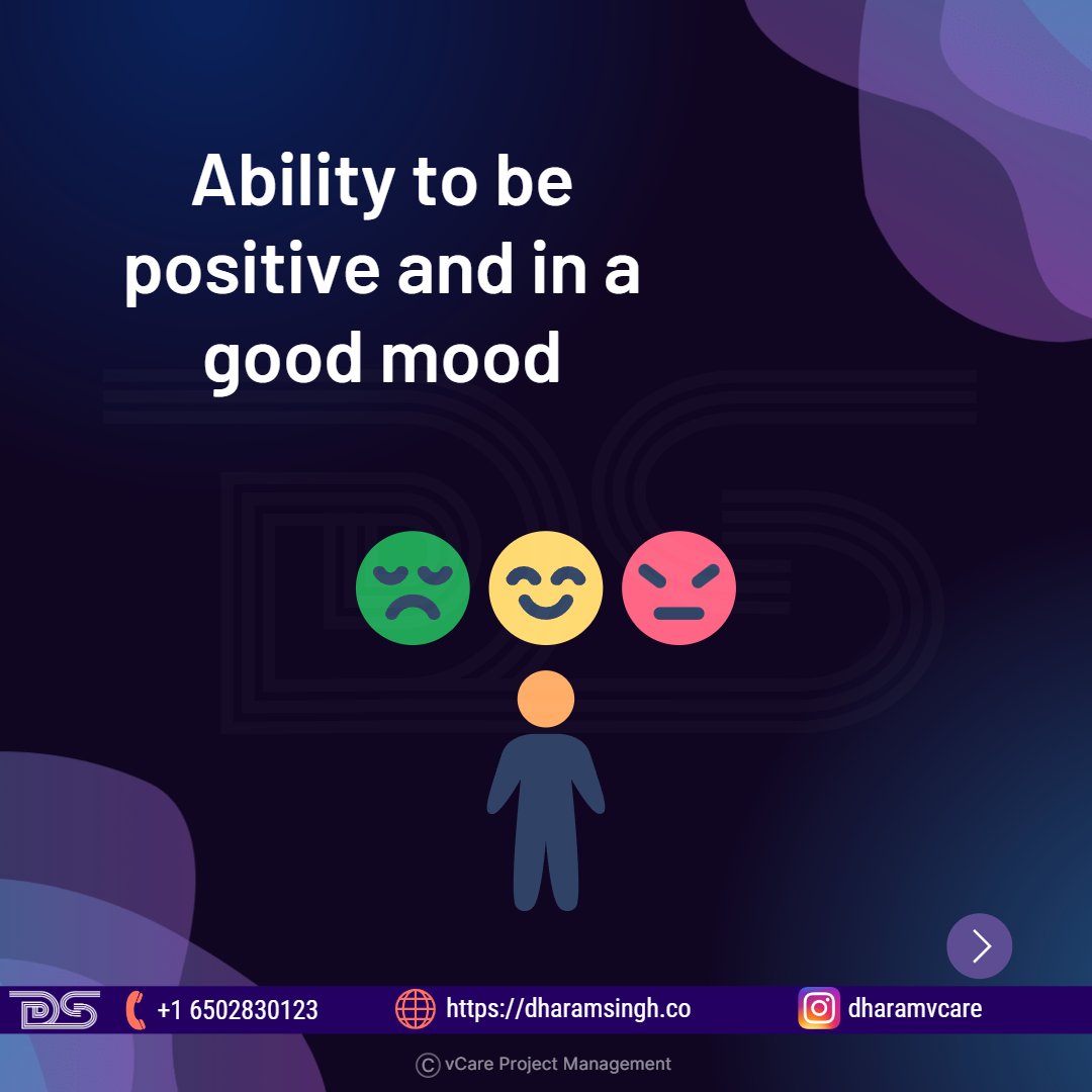 Dharam_PgMP's tweet image. 5(5) General Mood – Ability to be positive and in a good mood

#pfmp4u #pmp4u #pgmpcourse #pfmpcertification