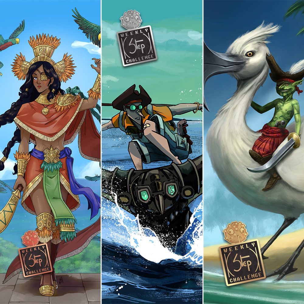 StephenCornu's tweet photo. Pour le #WeeklyStepChallenge 71 "Pirate - Oiseau - Antique" les champions du Culte sont:

🥉Chouquette de Bronze: @buldenej 
🥈Chouquette d'Argent: Sian3vil
🥇Chouquette d'Or: @Bince_Art38 

Et félicitations à tous les participants qui nous régalent ! https://t.co/RMil5qqIn3