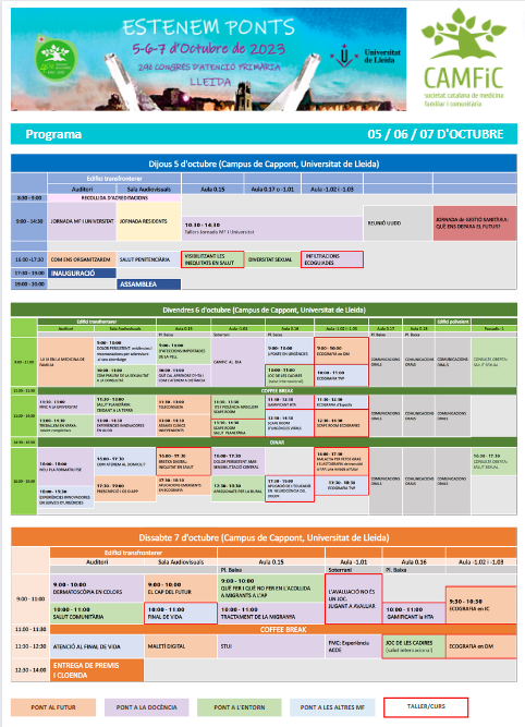 congresCAMFiC's tweet photo. ‼️ Ja t'has adonat que el programa s'ha actualitzat? ‼️

📌Tallers, escape rooms, salut... 
I moltes més!

Consulta'l i inscriu-te en les activitats que més t'agradin👇

🔗https://t.co/uo3YA9cpRI

#EstenemPonts @LleidaCAMFIC @CAMFiC https://t.co/qZd8msVjov