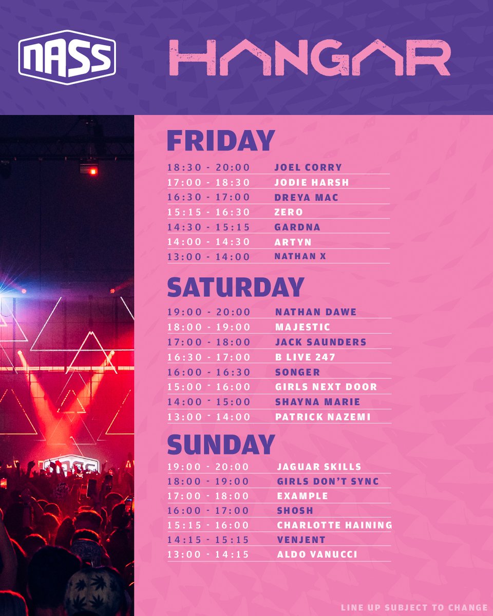 FRIDAY SET TIMES ARE HERE!🔥

Plan ahead for day 2 and make sure you don't miss any of your favourite acts! 🎤  Doors are OPEN 🤫

🎟️ Friday-Sunday Weekend tickets and Friday Day tickets are still available for purchase on the door!