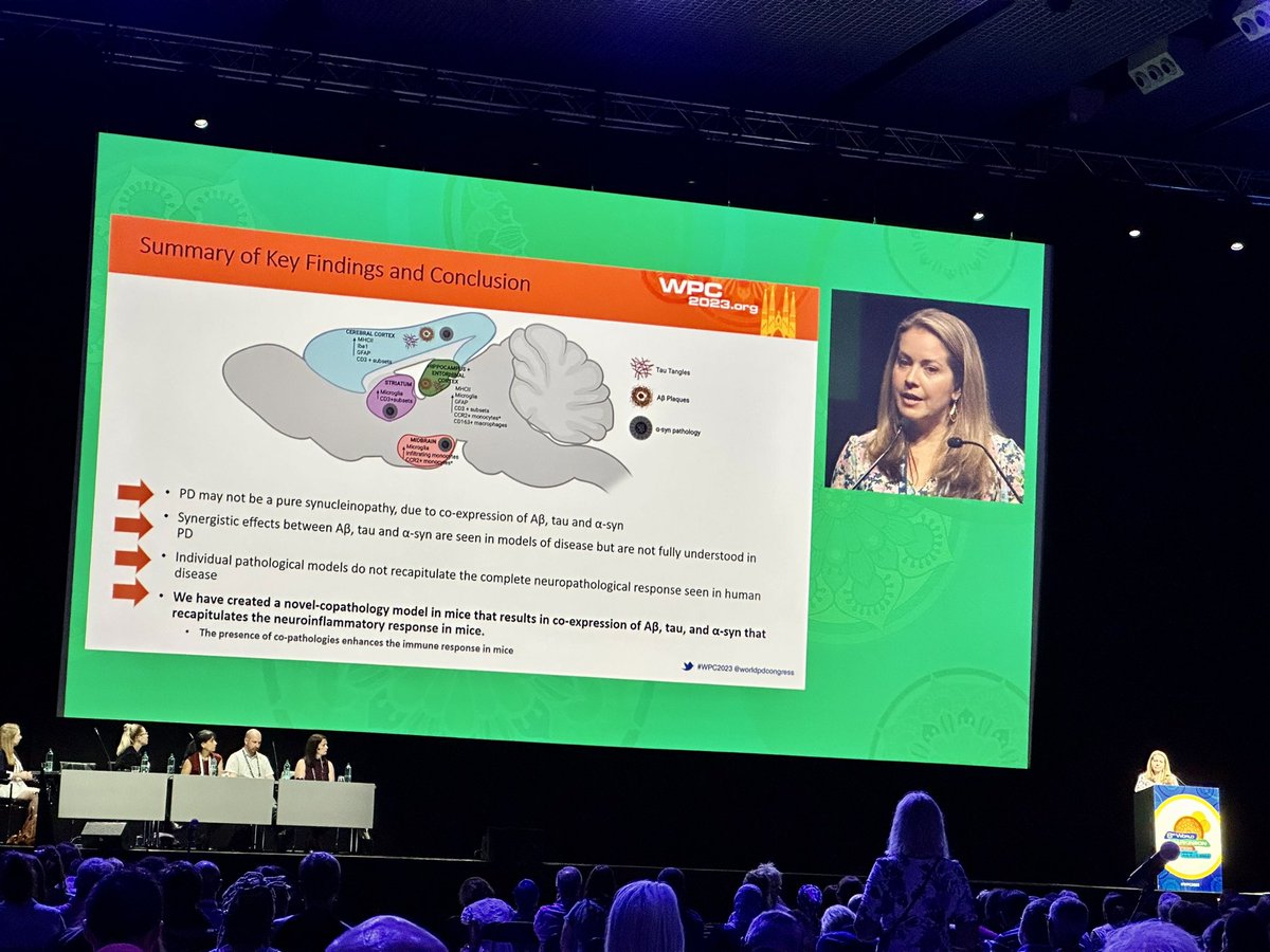DavidStandaert's tweet image. Dr. Ashley Harms on the importance co-pathologies in driving the immune response in PD - points to the need to think beyond single proteins. #WPC2023 @HarmsLabUAB @WorldPDCongress @uab_neurology