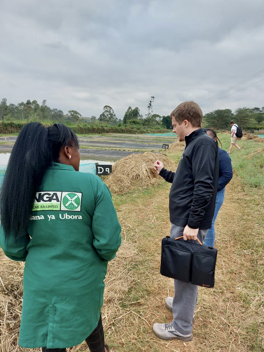 FishVetReichley's tweet photo. Thoroughly enjoyed my visit to Makindi Fish Farm with @uonbi Faculty of Veterinary Medicine. A great #catfish and #tilapia farm in Kenya. Thanks for your hospitality! #fishvet @msstate_vetmed @msstateglobal @MSU_DAFVM https://t.co/c8PKZUnE0P