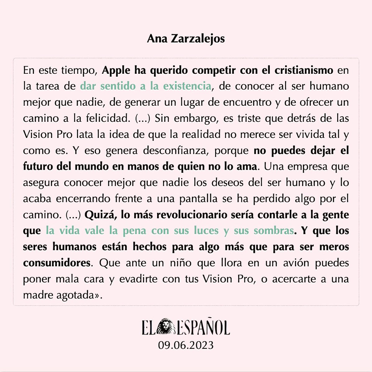 Espectacular <a href="/ana_zarzalejos/">AZV</a> en <a href="/elespanolcom/">EL ESPAÑOL</a> hace un mes