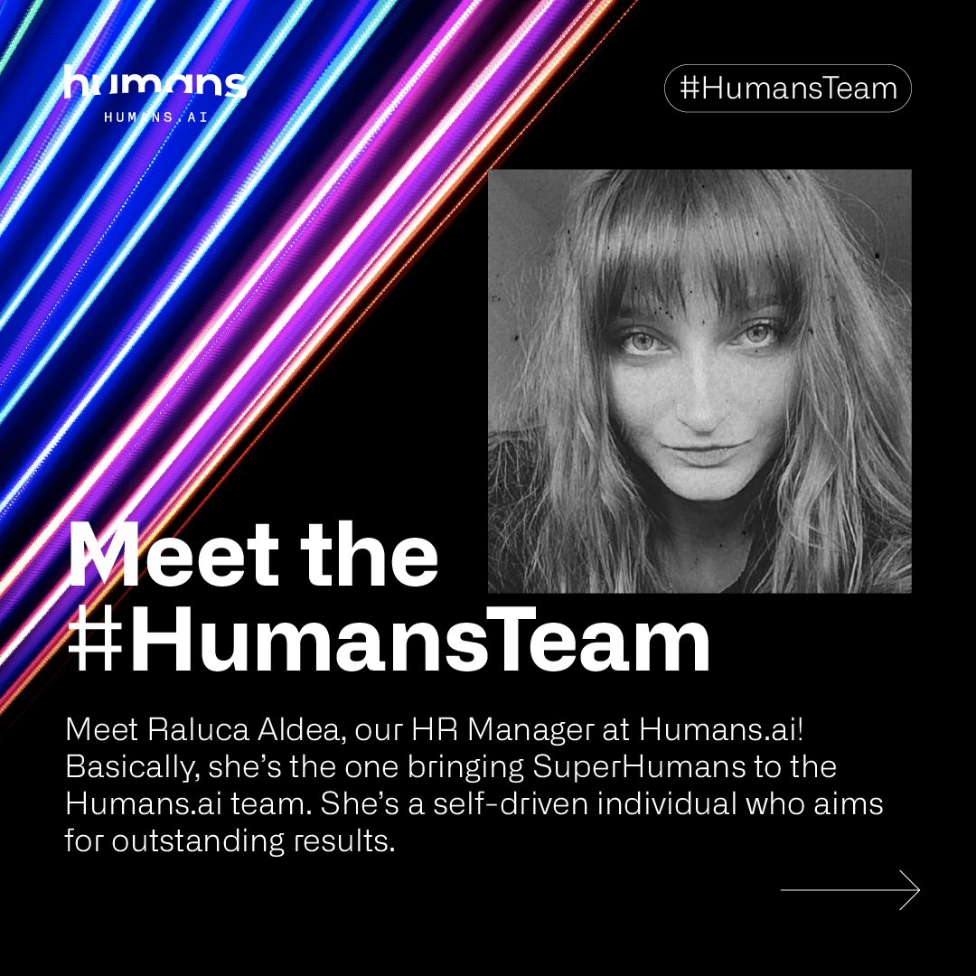 humansdotai's tweet photo. 1/8
If it's Friday, it's meet the #HumansTeam!
Meet Raluca Aldea (@RalukZ), our exceptional HR Manager at https://t.co/a1YRwGXiSY! With her extensive experience in human resources, Raluca plays a vital role in fostering a positive and supportive work environment for our team 🫶 https://t.co/o7VM2Eh9IS