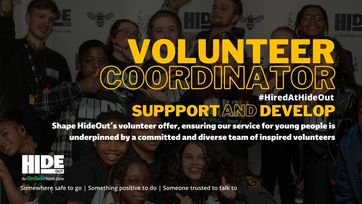 HideOut_YZ's tweet photo. π£ We have an exciting opportunity for a Volunteer Coordinator to join #TeamHideOut!
Lead and shape HideOut's volunteer offer and strategy, managing a team of diverse and inspired volunteers π
Apply here: https://t.co/ZqlnushF4g https://t.co/Pch8oYaXMC