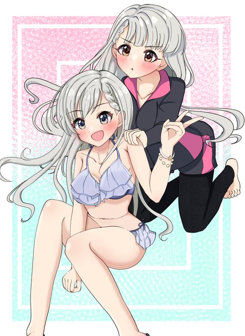 水着(?)久川姉妹 