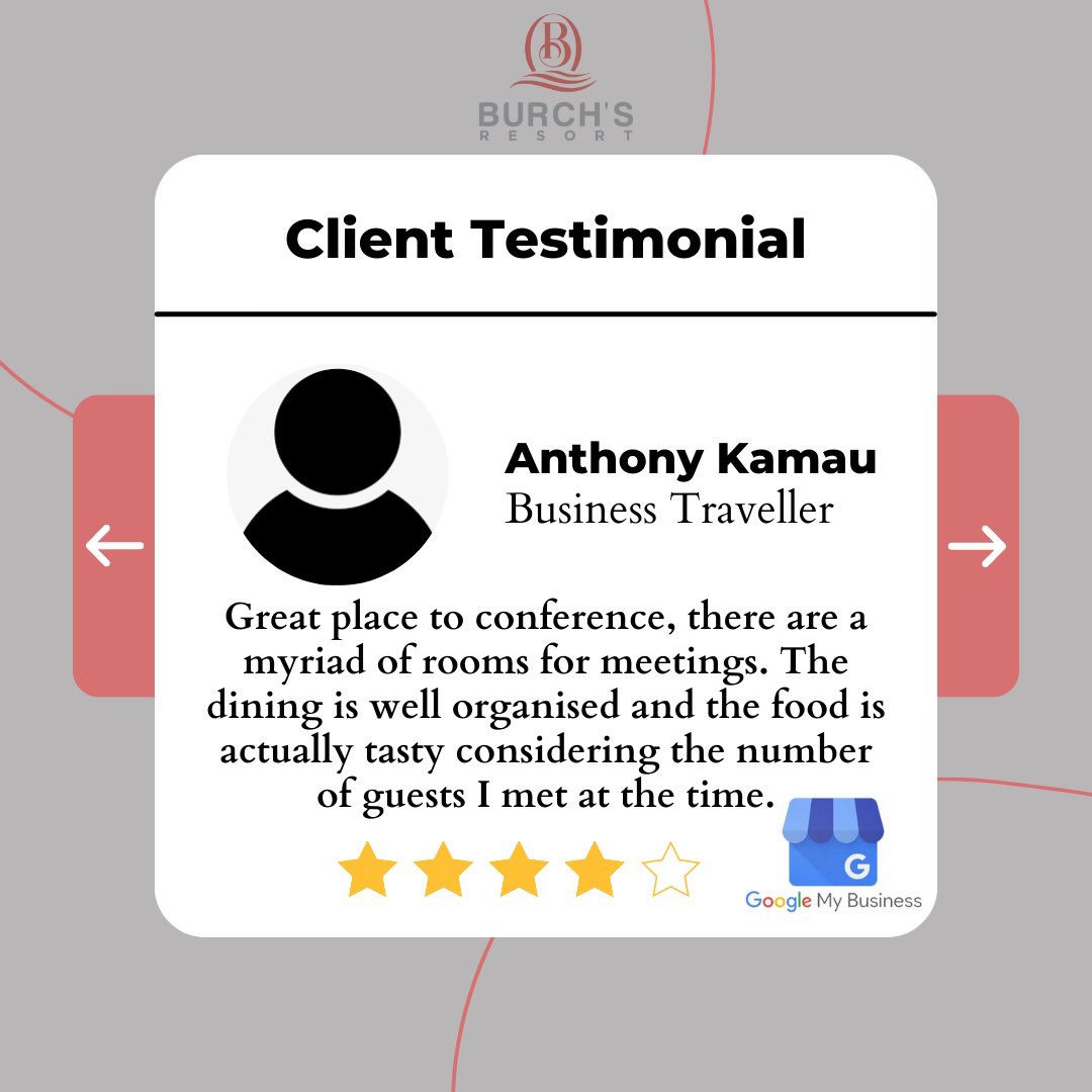 Burchs_Resort's tweet photo. A heartfelt thank you to our incredible guest for this amazing review! ❤️
Discover why our hotel is the perfect choice

📲: 0712 333 136 / 0727 294 006 
🌐: https://t.co/opSY8TJH90
📍: Moi South Lake Road

#GuestLove #HospitalityAtItsBest #TranquilityAwaits #Maandamano #ThikaRoad https://t.co/k44OPWIOU1