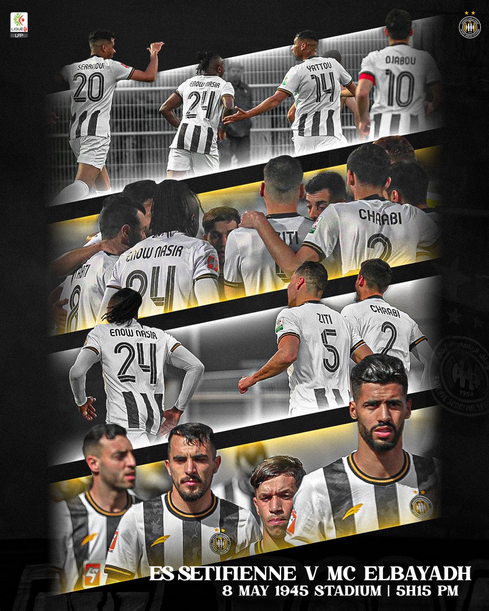 essetifienne's tweet photo. ⚽️  𝐌𝐀𝐓𝐂𝐇𝐃𝐀𝐘
🆚 MC El Bayadh
🏟  8 May 1945 Stadium
⏱ 17:15
#ESSMCEB
#TeamEss | #AllezLEntente 🏁🦅 https://t.co/byDuzTHrRk