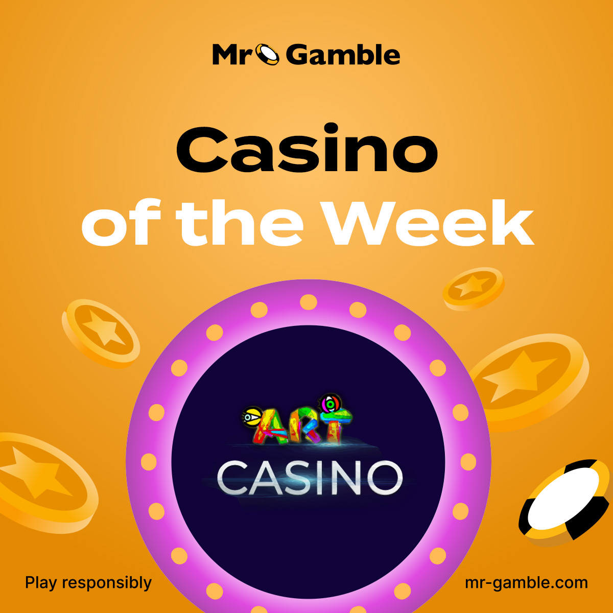 🎰🔥 Casino of the Week 🔥🎰

We're excited to highlight Art Casino as our Casino of the Week this week! @_artcasino_ 

Read our review to see what it has to offer!👇
bit.ly/3NCr2LS 

#CasinoOfTheWeek #ArtCasino #iGaming #OnlineCasino #MrGamble