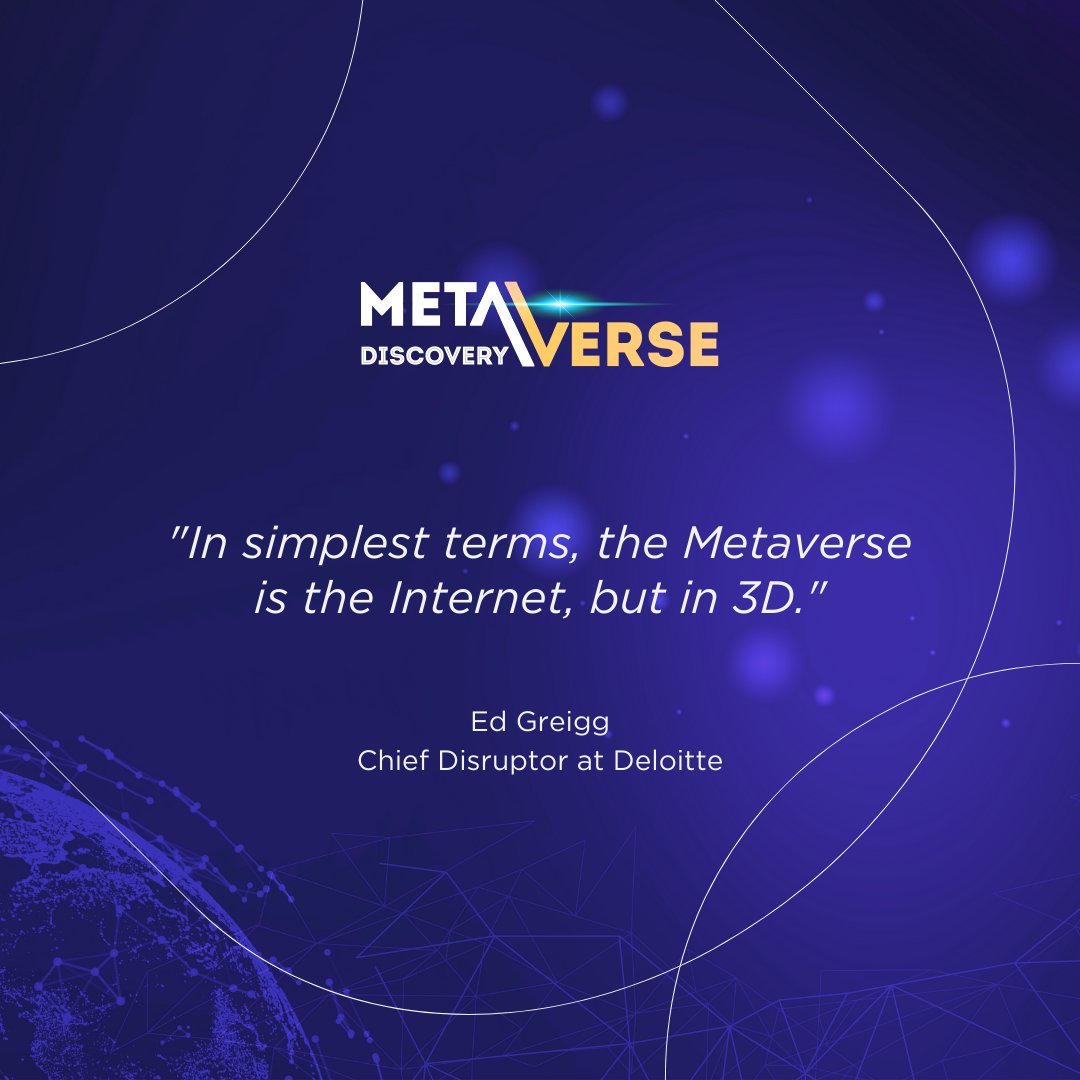 discovery_meta's tweet photo. Embrace the evolving digital landscape of the Metaverse, where reality and imagination merge into a breathtaking fusion of technology. Ed Greig says: "In simplest terms, the Metaverse is the internet, but in 3D"

#metaverse #metaverseevent #virtualreality #virtualevent #tech https://t.co/0jmqjjg6fi