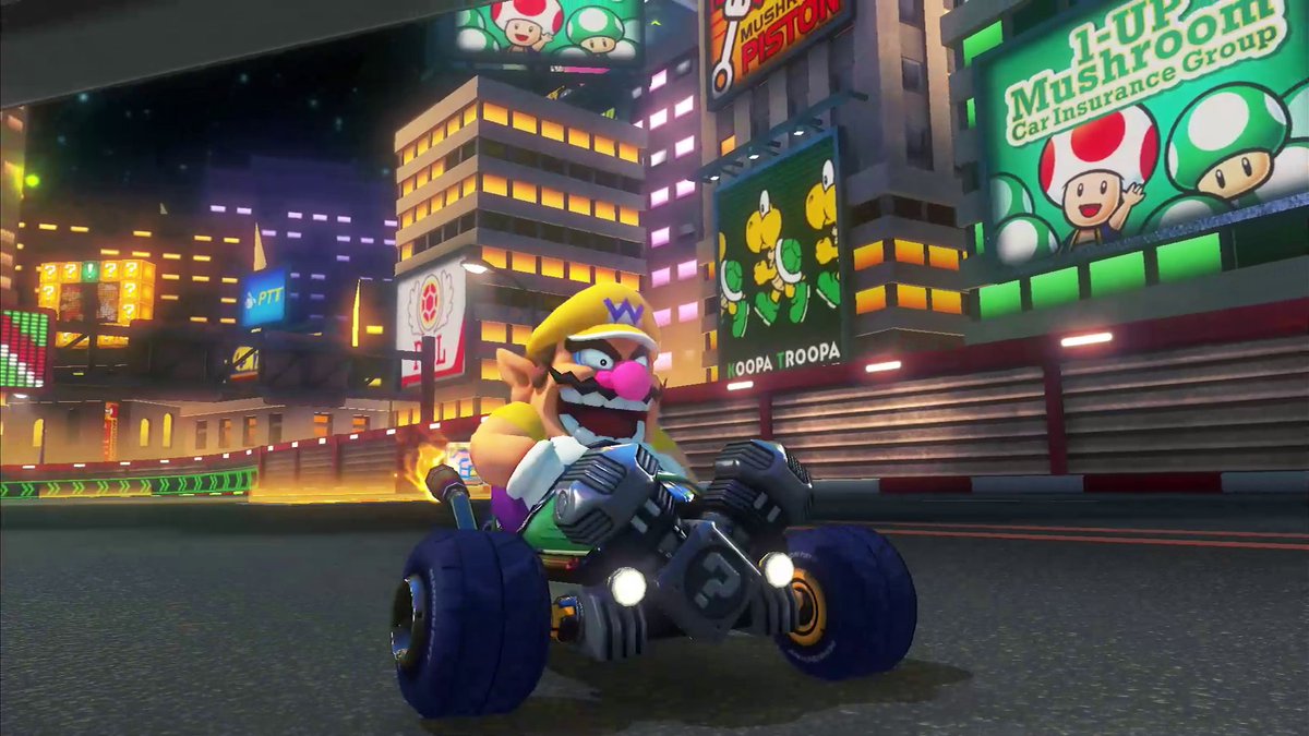 NintendoUK's tweet photo. The Feather Cup arrives in Wave 5 of the #MarioKart 8 Deluxe – Booster Course Pass! Enjoy two classic courses in Daisy Cruiser and Moonview Highway, a historical tour with Athens Dash and the brand new course, Squeaky Clean Sprint! https://t.co/PvNiGxEVMj