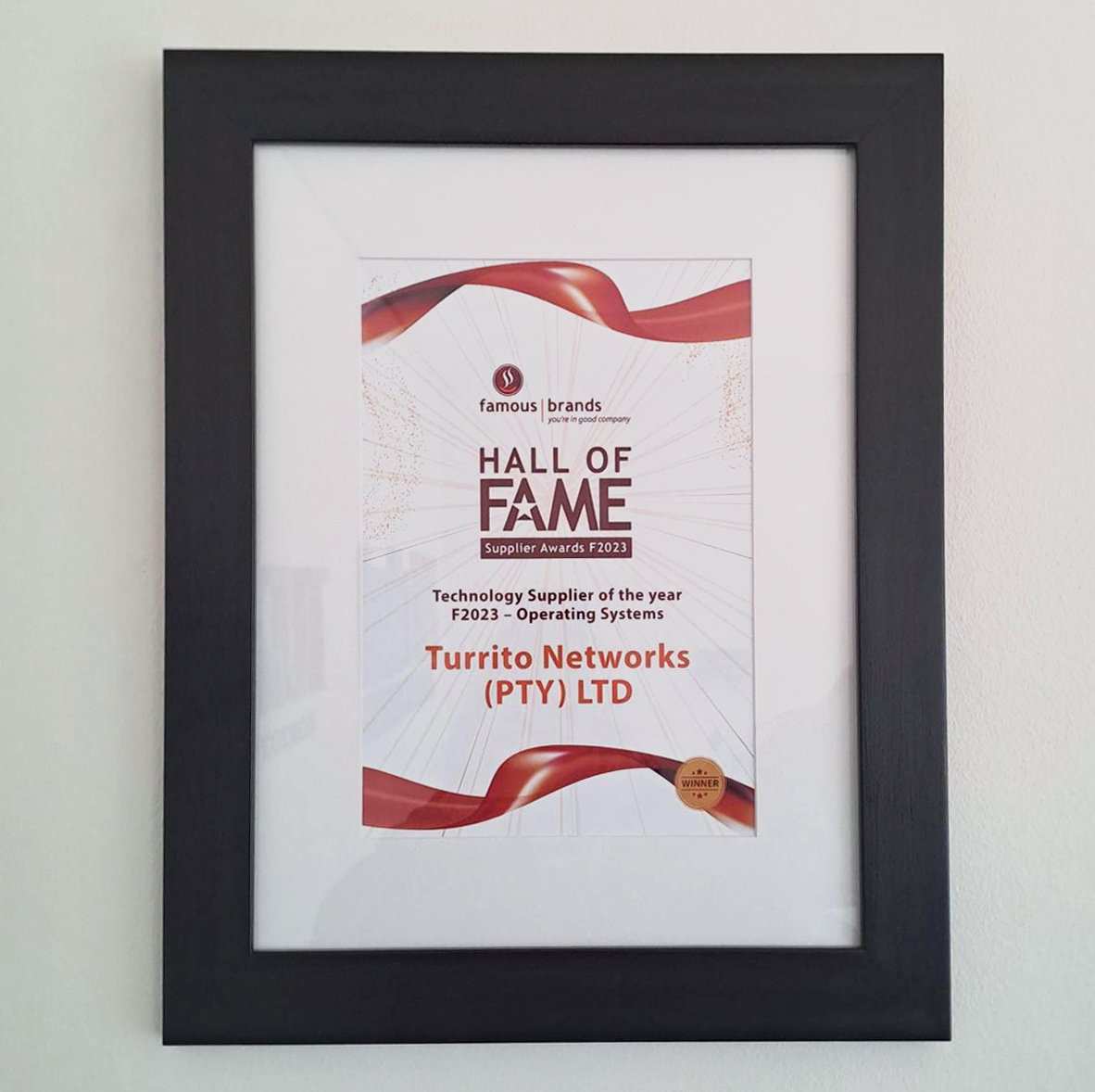 We are thrilled to announce that Turrito has been named Technology Supplier of the Year 2023 by Famous Brands, Africa's leading quick-service and casual dining restaurant franchisor.  
#ITPartneroftheYear #Partnership #NetworkManagement #ExceptionalService