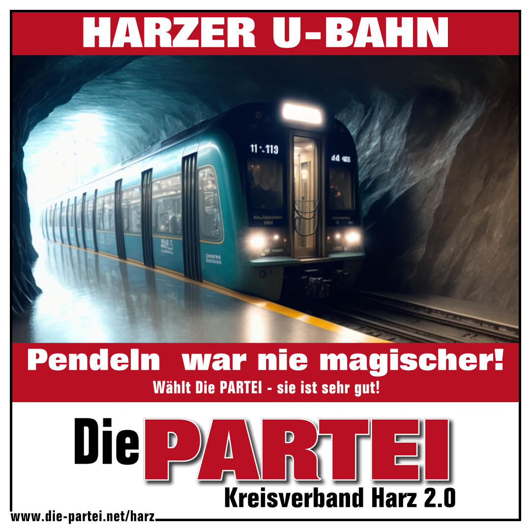 Die_PARTEI_Harz's tweet photo. Warum nicht gleich eine Harzer U-Bahn? 🚂🚇 Entlastet den Verkehr 🌫️ Aber mal im Ernst, könnte das Geld nicht besser investiert werden? 🤔 Mit dem geplanten ICE-Streckenausbau der #DB 🚄💨 wird der Verkehr ohnehin wahrscheinlich abnehmen. #Halberstadt #B81 #Protest #Verkehrswende https://t.co/4G5gOIpStS