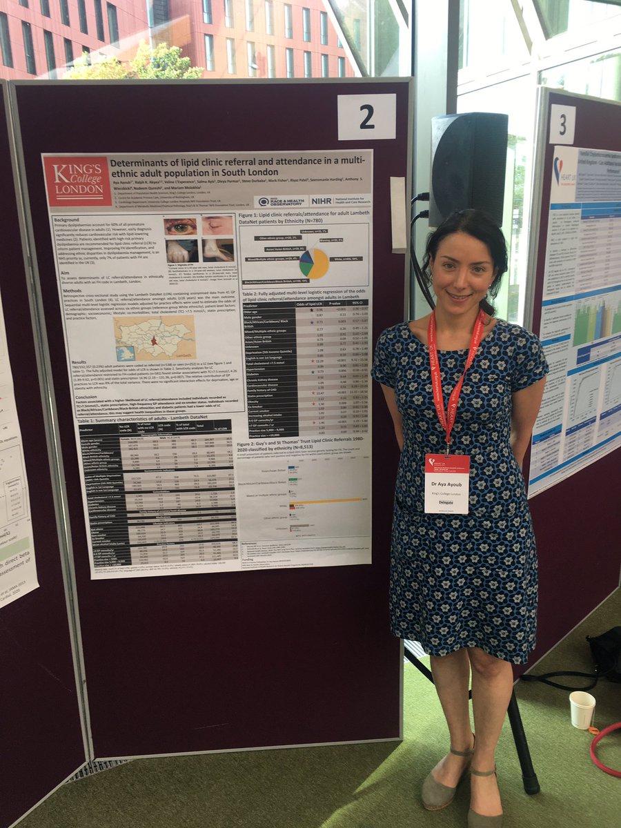 Really enjoyed presenting @heartukcharity conference results of our analysis of determinants of lipid clinic referral&attendance in @nhslambeth patients. Improving #healthinequalities in #FH dx and mx so important and saves lives! #CVDPrevent #lipids #hukconf #zerocvd @NHS_RHO
