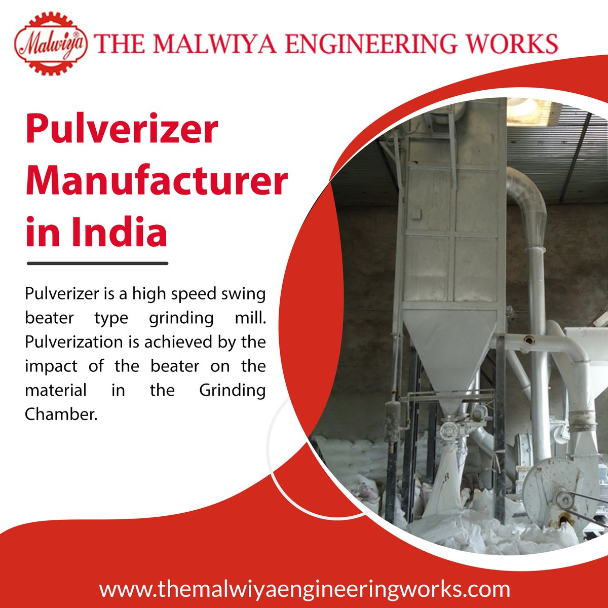 MalwiyaMohinder's tweet image. 𝗣𝘂𝗹𝘃𝗲𝗿𝗶𝘇𝗲𝗿 𝗠𝗮𝗰𝗵𝗶𝗻𝗲!

A pulverizer is a high-speed swing beater-type Grinding Mill. The fine powder is swept by the suction of the blower from the grinding chamber through the Wizzer blade.

#pulverizer #pulverizermachine #grindingmachine #grindinggrains