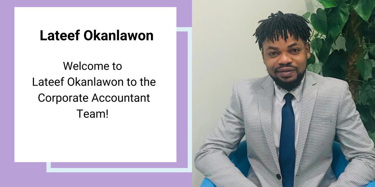 We are delighted to welcome Lateef Okanlawon to the Corporate Accountant Team.  

Lateef will be based in the Manchester office as a Management Accountant. He has several years of experience working in many industries in management accounting, finance planning &amp; analysis.