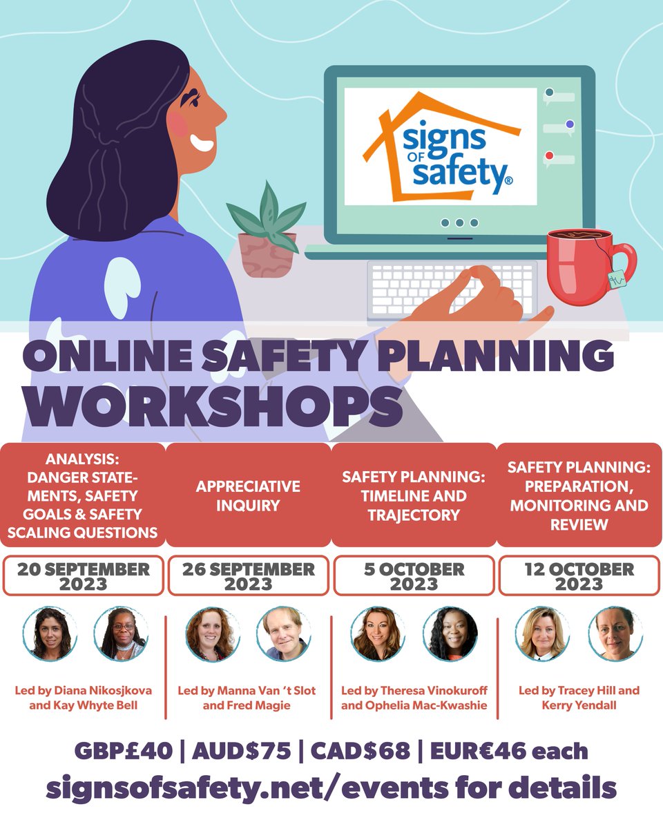 signsofsafety's tweet photo. We are really excited to announce some upcoming online practice workshops! 🙌 Tickets are on sale NOW! https://t.co/i6KSb235C3 https://t.co/eMINZBo4ls