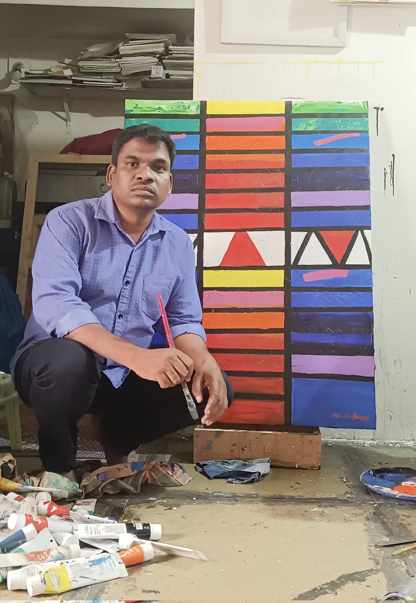 MareduRamu's tweet photo. Ramu maredu artist Hyderabad MFA painting central university of Hyderabad born in Peddapally villege Telangana state 8074814128 2023 une https://t.co/K6VxLptJIw