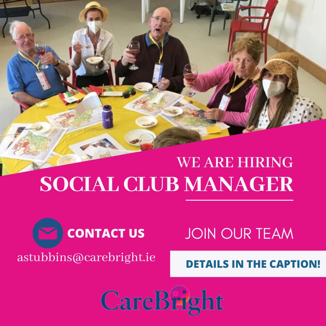 We are hiring a Social Club Manager! The Yarn Social Club integrates those living with dementia in the community providing socialisation, connectivity and supported activities. 1/5