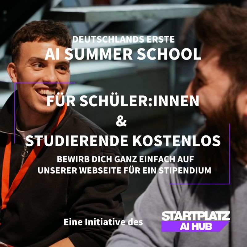 Sommer = Lernen(1) Im Mediapark Köln/Medienhafen Düsseldorf, hilft der  <a href="/STARTPLATZ/">STARTPLATZ</a>  AI-Hub gemeinsam mit anderen die Zukunft mit dem Einsatz von KI zu gestalten. Bewerbungen für das Stipendium + Informationen  startplatz-ai-hub.de/ai-summer-scho… (1) danach wird deine Welt eine andere sein