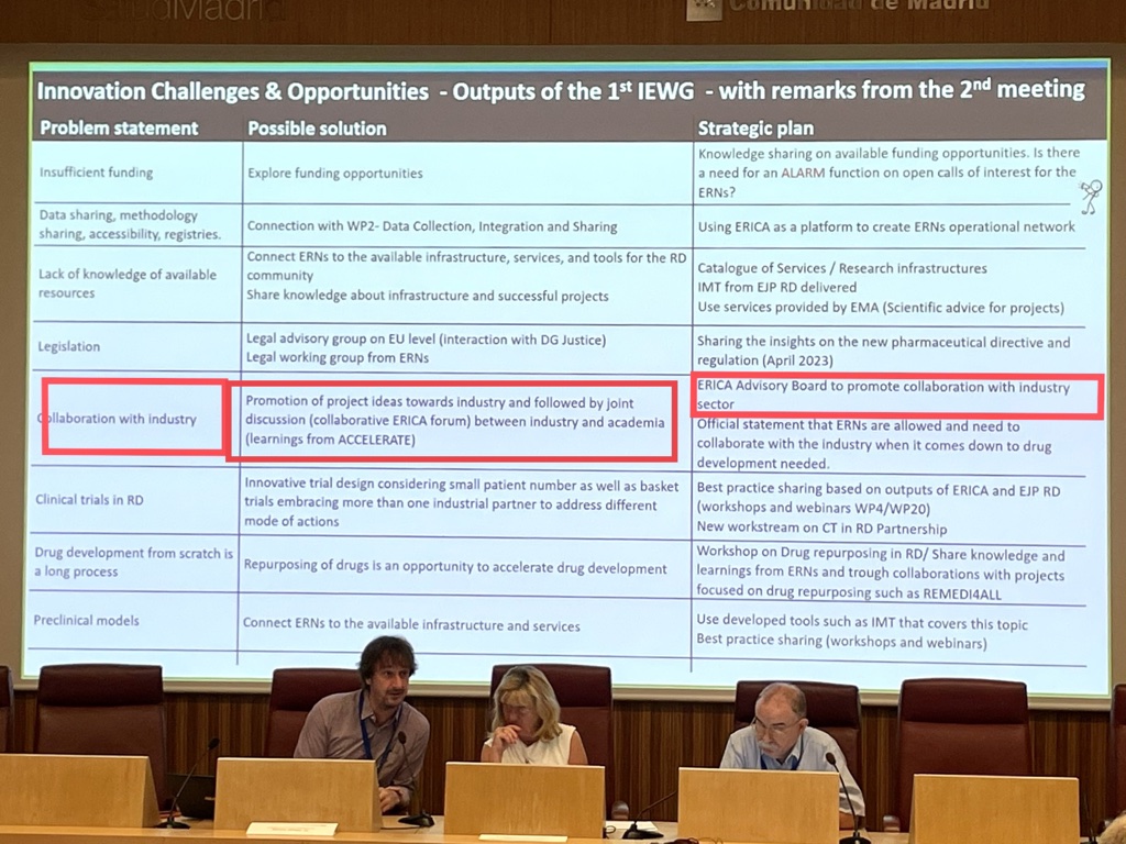 ERICA's Innovative Expert Working Group suggests to promote the #collaboration with industry on drug development. This is aligned with the vision of the Together For Rare Diseases' partners (industry, ERNs and patient organisations).

Want to learn more? 👉together4rd.eu