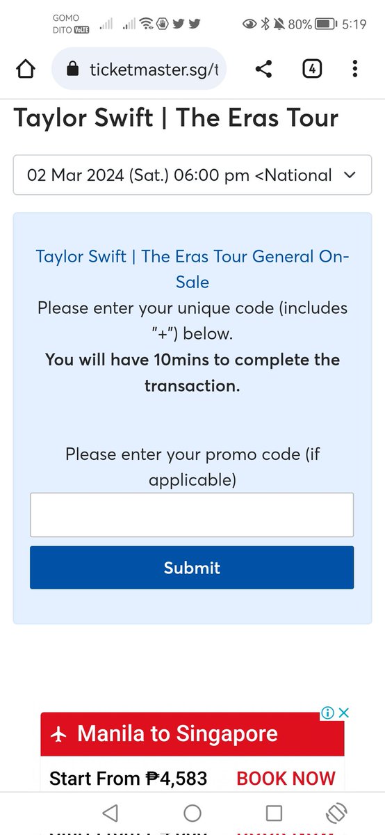 bestlabbever's tweet photo. Sino may access code. 💔 #ErasTourSG https://t.co/hI5KdeyIDK