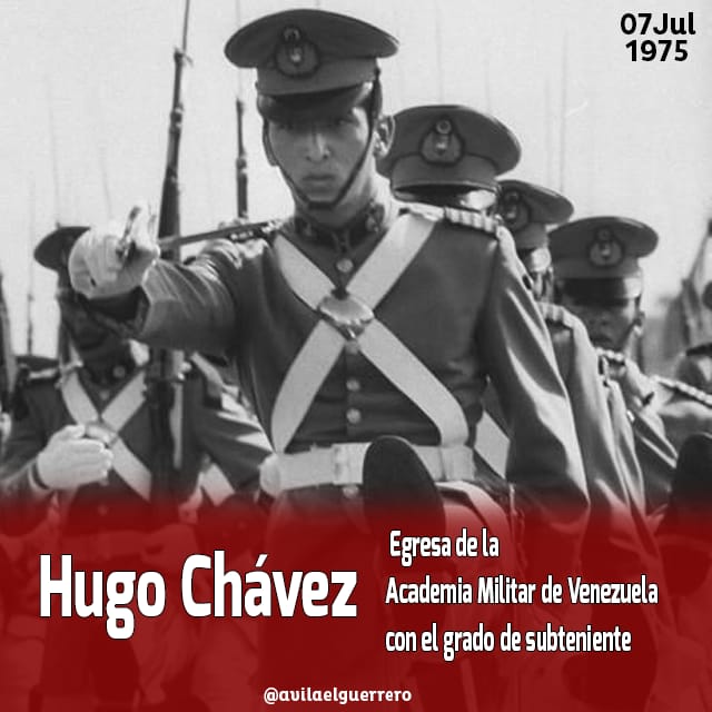 #IndependenciaONada Tal día como hoy #7Julio en el año 1975, el Cmdte Hugo Chávez, egresa  de la Academia Militar de Venezuela, con el grado de Subteniente. ¡Viva el Cmdte Chávez por Siempre! #ConChavezPorSiempre #Independencia