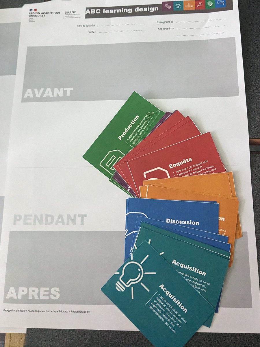 Le #mootfr23 continue avec un atelier "ABC Learning Design" pour scénariser un cours avec Moodle animé par @skleinDaneReims Des idées très intéressantes pour la formation en continu des enseignant·es !